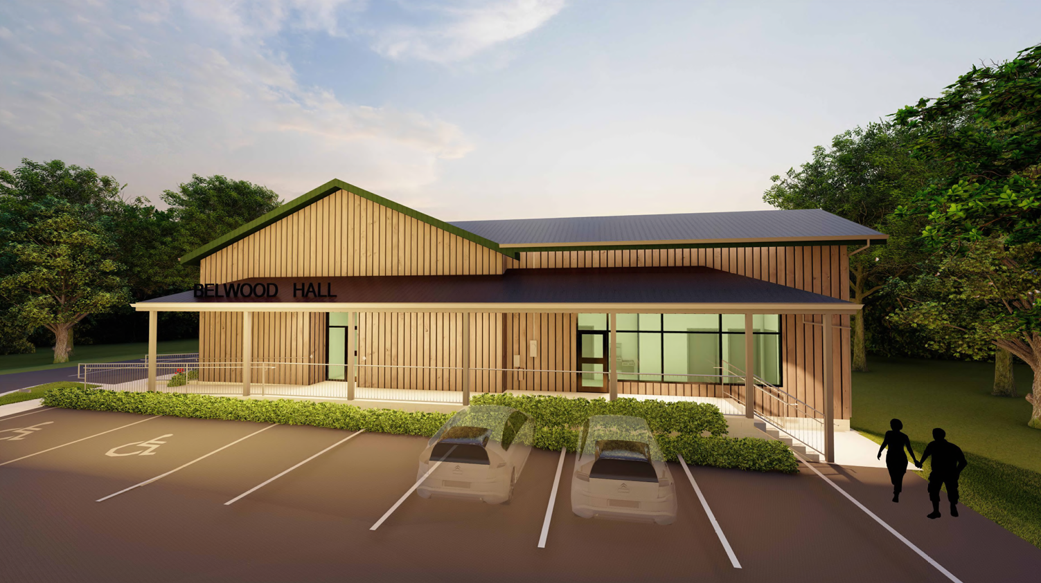 Concept showing the proposed Belwood Hall exterior improvements